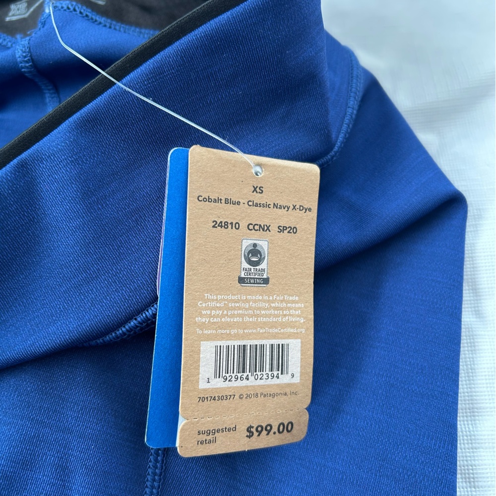 NWT Patagonia Blue and Black Endless Run Tights - Picture 2 of 7